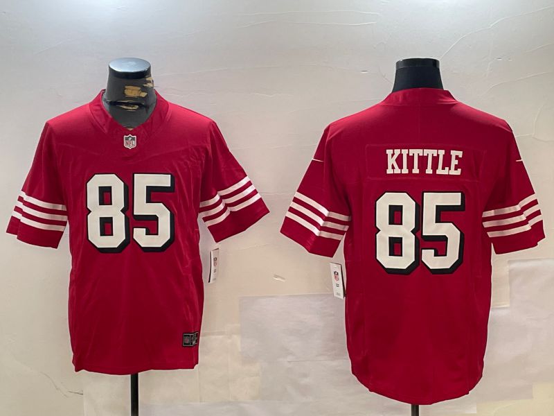 Men San Francisco 49ers #85 Kittle Red three generations 2024 Nike Limited NFL Jersey style 1->->